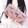 【女士钱包】新款韩版女士钱包长款时尚手拿包镂空树叶拉链搭扣钱包卡包 商品缩略图0