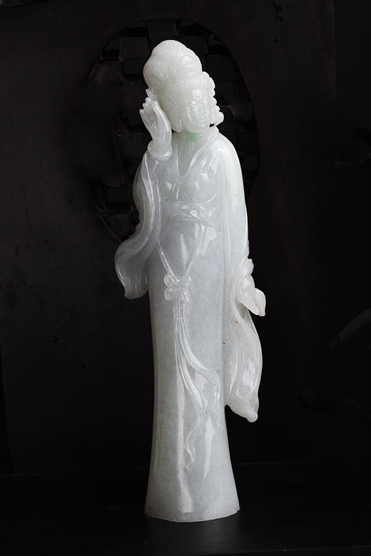 【一曲定情】白翡西厢记（带底座）-BJ509037 商品图1