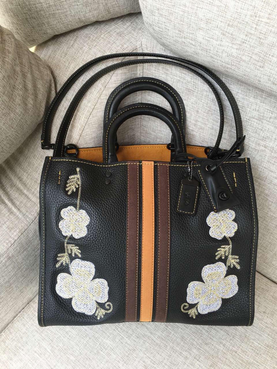 蔻驰coach57230 牛皮包 真皮刺绣包