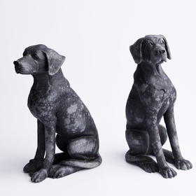 【瑞犬福临】一对黑狗（带底座）-BJ408030