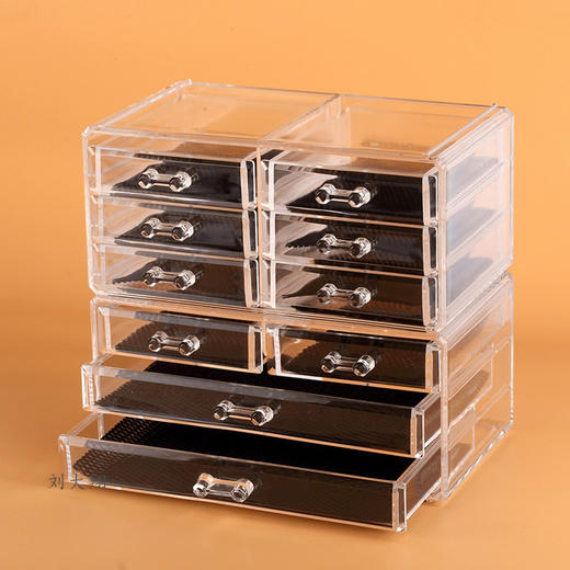 收纳箱亚克力化妆品收纳盒抽屉式展示盒三层首饰盒桌面收纳箱品质款
