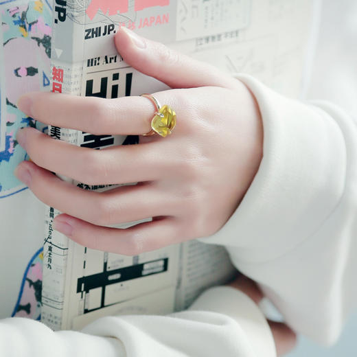 冰河柠檬晶戒指女戒子纪念日礼物 商品图0