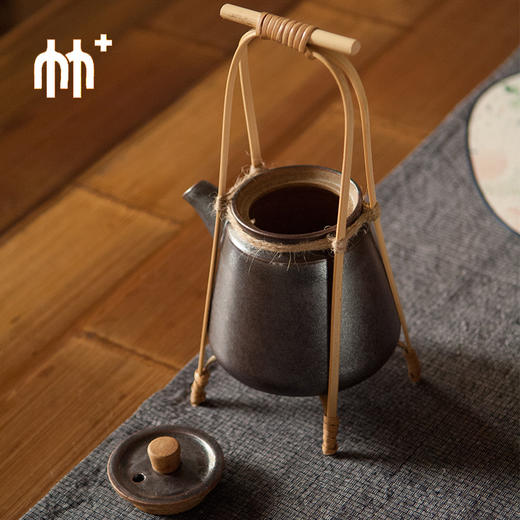 竹+ 茶壶 竹把手茶壶 茶道零配 茶具 商品图1
