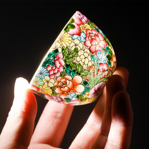 宝瓷林 珐琅彩金地万花小罗汉杯5头茶具 商品图3