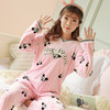 【睡衣女】秋冬季长袖睡衣可爱卡通韩版加厚冬天法兰绒家居服套装女 商品缩略图0