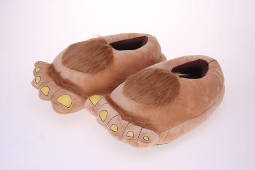 【棉鞋】冬季可爱保暖居家棉拖鞋 创意霍比特人大脚丫室内地板家居鞋 商品图0