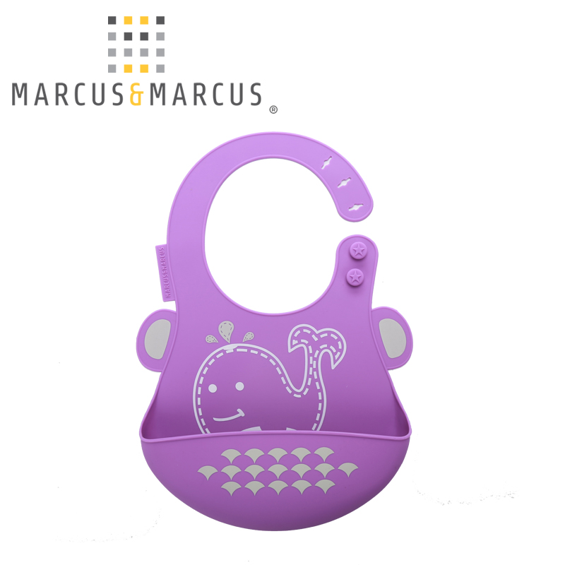 加拿大MARCUS&amp宝宝硅胶围兜婴儿防水围嘴立体防漏食饭兜