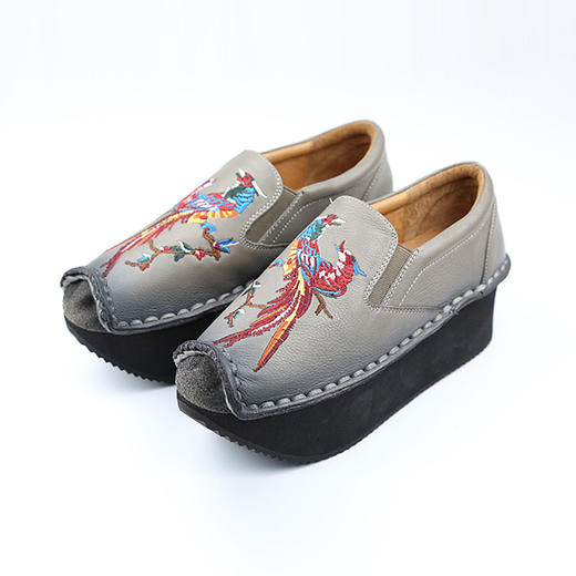 雀上枝头真皮厚底鞋 | 杨丽萍老师经典款 | 现货加急发 商品图3