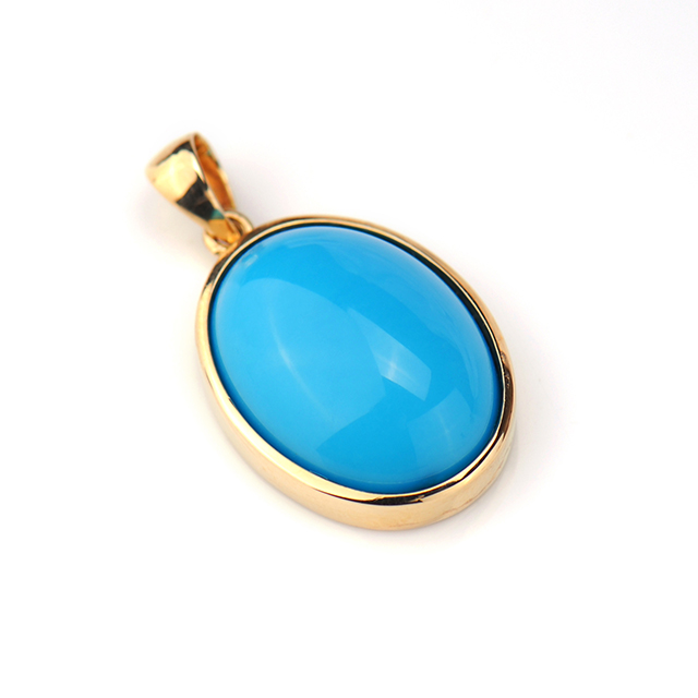 18k黄金睡美人绿松石欧款吊坠