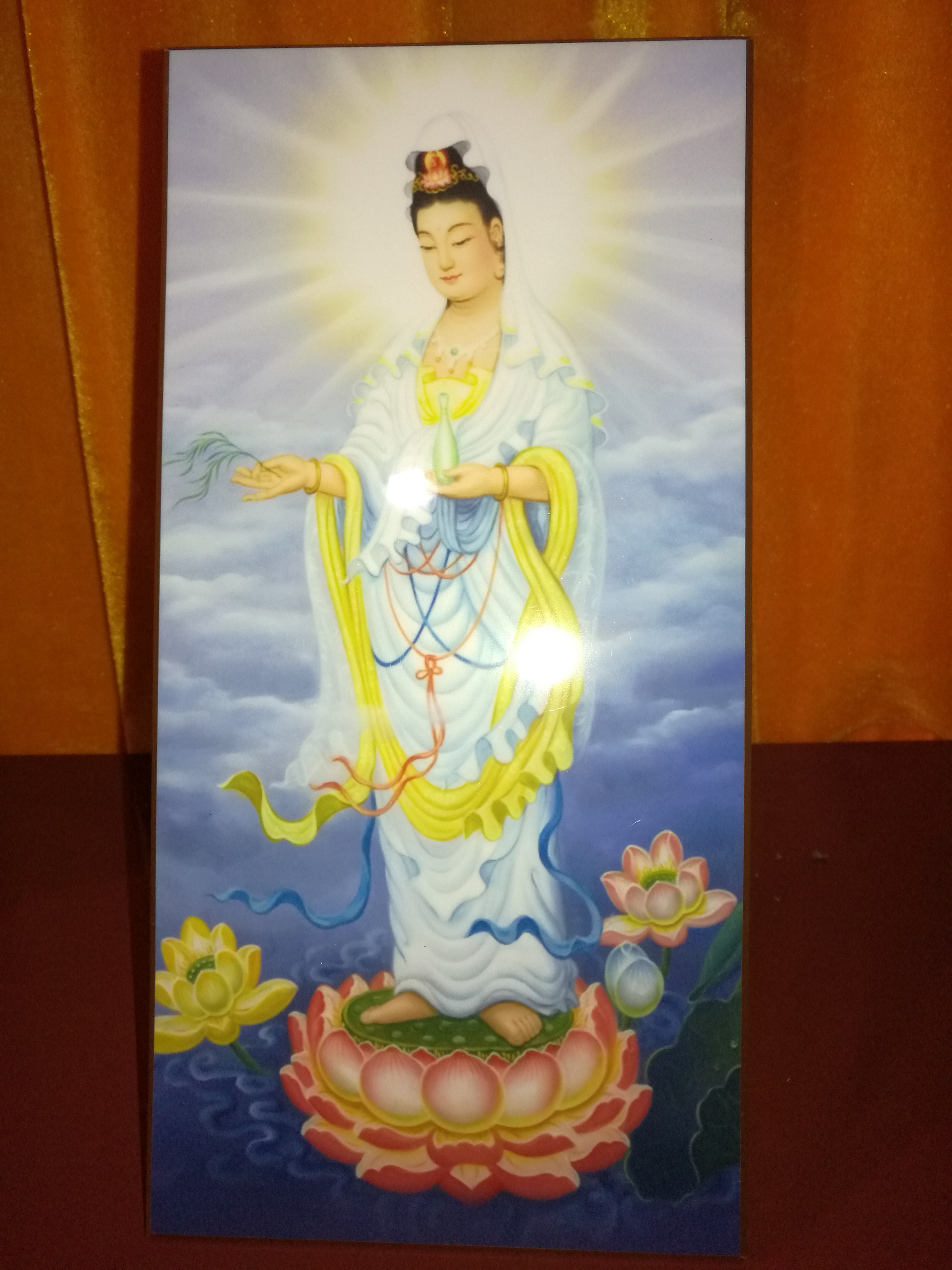 免费结缘佛像高端超清晰水晶工艺无框式观音菩萨佛像限拍一件