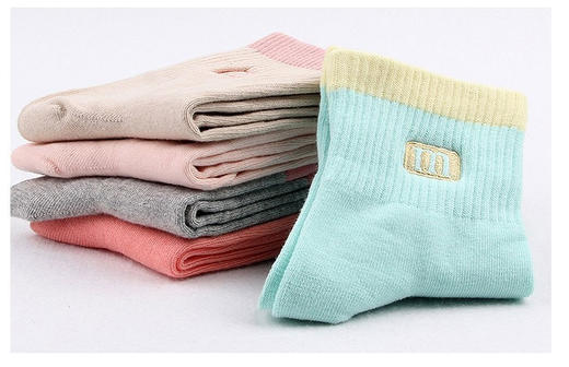 新款韩国女生袜彩虹袜船袜5双装混色，外包装盒子有破损介意勿拍 商品图1