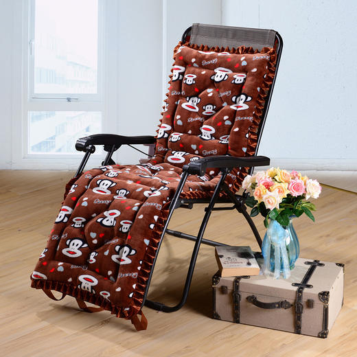 。法莱绒加厚 冬季躺椅垫  实木沙发垫坐垫防滑午休折叠躺椅垫 商品图0