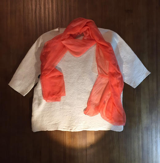 新疆红花染"大唐真红"丝巾(定制)○冬牧场