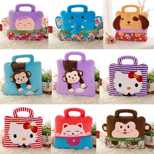 *卡通夏凉被空调被法兰绒汽车靠垫两用抱枕被子 商品图0