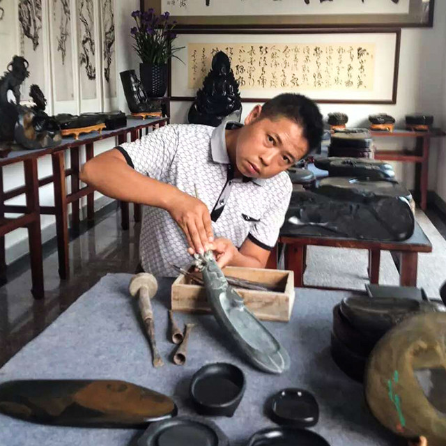 【件件孤品 大师作品】四大名砚之歙砚 龙尾砚 纯手工雕刻