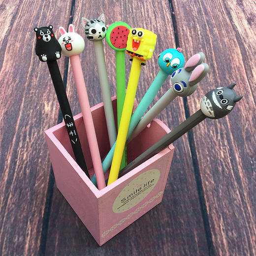 【圆珠笔】新款秋子系列可爱卡通糖果色中性笔 创意造型水性笔 商品图0
