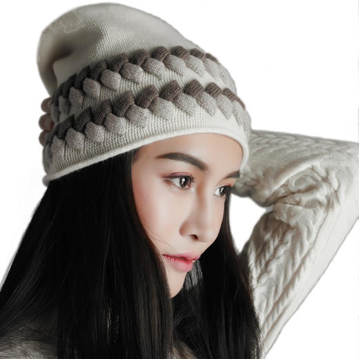 鱼骨羊绒帽| 脖套两用款 SJF14P043N 商品图0