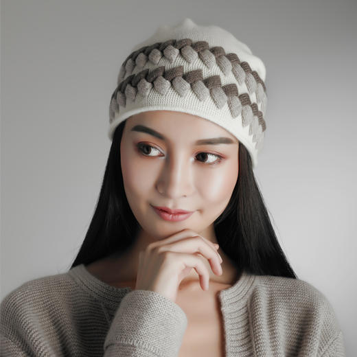 鱼骨羊绒帽| 脖套两用款 SJF14P043N 商品图3