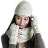 sandriver 秋冬 绞花羊绒配饰套装 白色（帽子、围脖、手套） 商品缩略图0