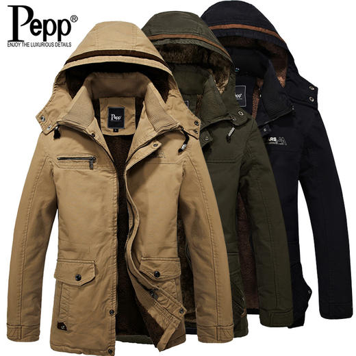 【男士外套】*Pepp恩步款水洗加绒加厚男式夹克 男士夹克外套 韩版时尚男装 商品图0