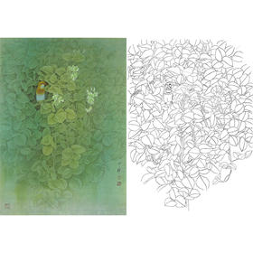 周中耀工笔花鸟白描底稿-《归隐》-斗方小品册页-多种白描尺寸可选-DV11