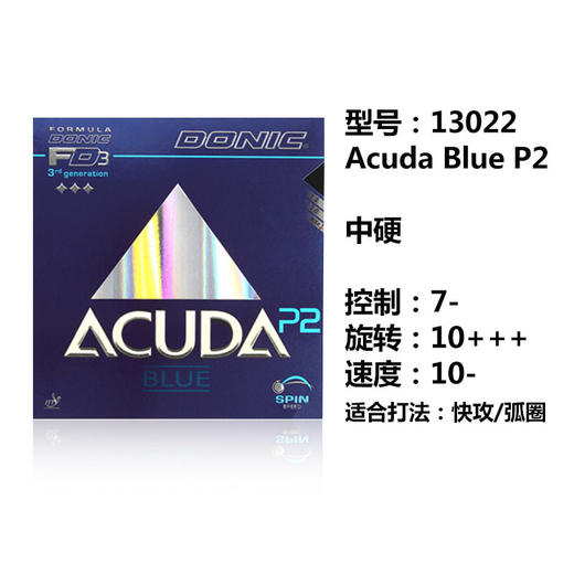 DONIC多尼克  Acuda Blue系列（P1  P2  P3） 乒乓反胶套胶 国球汇 商品图2