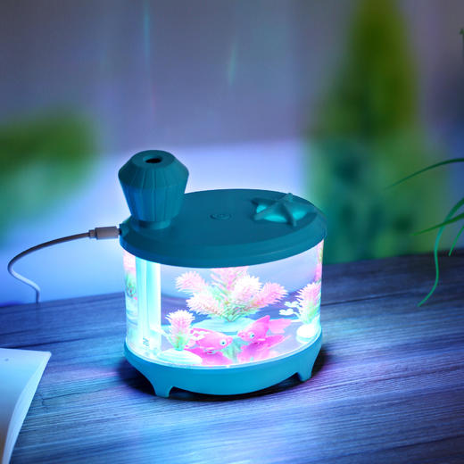 【家用电器】创意鱼缸加湿器 家用空气净化器 迷你USB加湿器 唯美夜灯 商品图0
