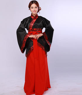 *民族服装 唐装直裾 古装女生 古代婚服 汉服演出服