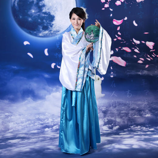 唐装汉服 女士古装 演出服影楼摄影服装 改良汉服仿曲裾 商品图0