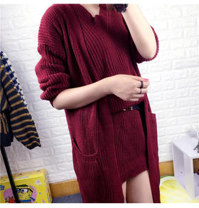 【服饰鞋包】针织套装女士两件套潮秋冬新款女装纯色长袖打底韩版开衫+连衣裙