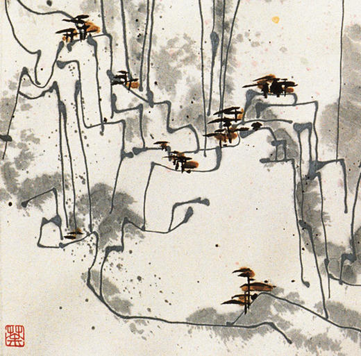 吴冠中|《日照群峰》——综合版（水墨） 商品图2