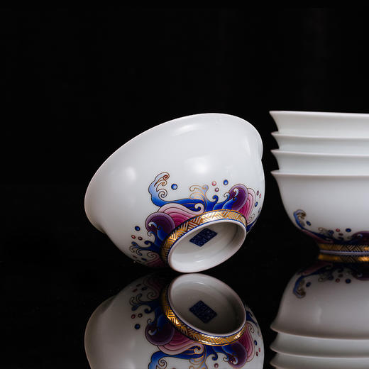 宝瓷林 福海生花26头餐具景德镇高温颜色釉餐具礼盒套装 商品图3