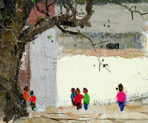 吴冠中|《枣树儿童》——综合版（油画） 商品图2