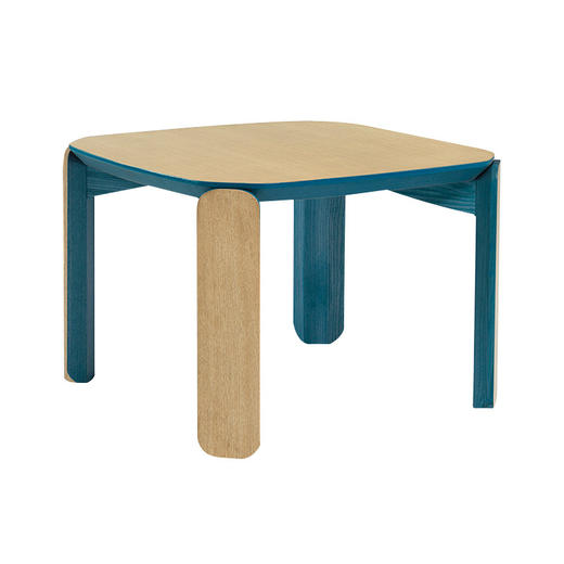 【Inyard】45度桌系列桦木多层板 白橡木实木腿 蓝色边桌 商品图2