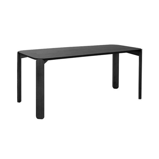 【Inyard】45度桌系列桦木多层板 白橡木实木腿 中号黑白餐桌 商品图0