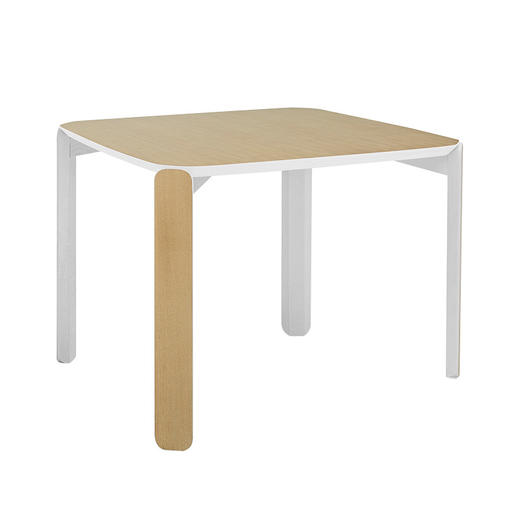 【Inyard】45度桌系列桦木多层板 白橡木实木腿 黑白大方桌 商品图0