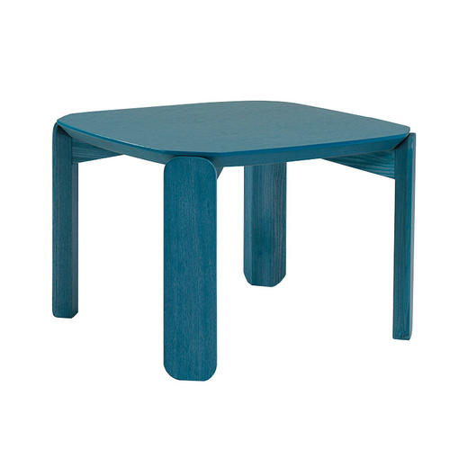 【Inyard】45度桌系列桦木多层板 白橡木实木腿 蓝色边桌 商品图0
