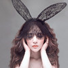 【发箍女】新款可爱兔耳朵眼罩面纱发箍配饰猫女蕾丝头饰 商品缩略图0