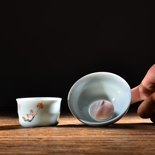 永利汇永利汇 手绘茶漏茶滤 陶瓷茶叶过滤网器创意茶滤架茶具配件青瓷 商品图1