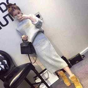 【套装】*时尚女装韩版宽松毛衣包臀裙套装