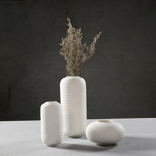 【花瓶】白色简约欧式陶瓷花瓶  创意手工工艺品摆件干花花器 商品图0