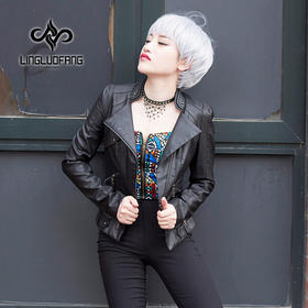 【皮衣】春秋新款短款PU女士皮衣女小外套修身显瘦机车皮夹克