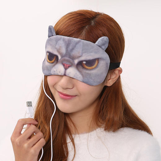 【眼罩】超柔绒布USB热敷发热眼罩保暖3D立体卡通遮光保暖护睡眠眼罩蒸汽 商品图0