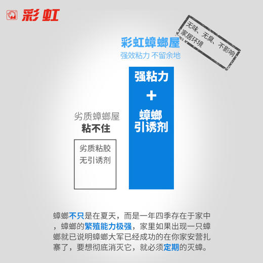 彩虹蟑螂屋 蟑螂药 灭蟑螂全窝端 家用 蟑螂胶饵 蟑螂贴 4片装 商品图5