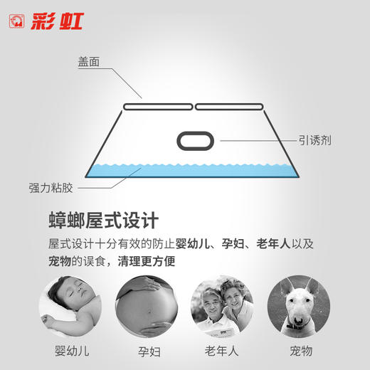 彩虹蟑螂屋 蟑螂药 灭蟑螂全窝端 家用 蟑螂胶饵 蟑螂贴 4片装 商品图6