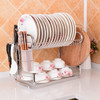 【沥水架】厨房碗筷沥水盘子碗架 双层不锈材质碗碟收纳置物架 商品缩略图0
