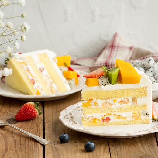 【热销50w+】浪漫果纷蛋糕，5种新鲜水果x绵软蛋糕胚（长沙幸福西饼蛋糕） 商品图1