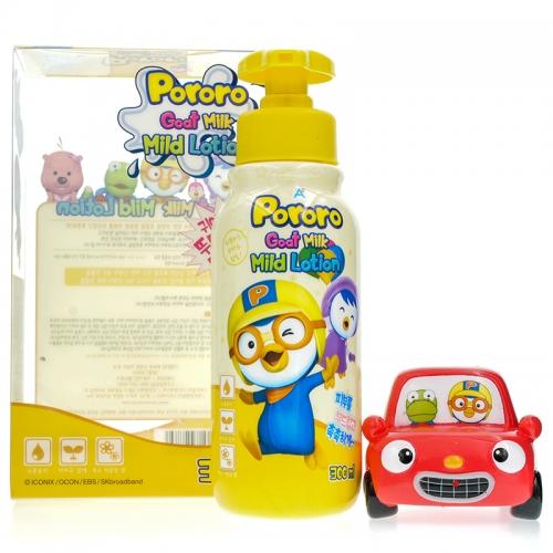 韩国pororo 宝露露山羊奶身体乳(300ml)送玩具汽车 新款