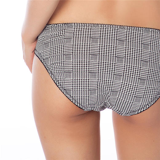 【特价】JINN壹锦全棉莫代尔低腰蕾丝黑白格内裤女 商品图5