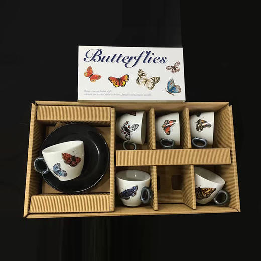 金米兰意大利蝴蝶图案系列咖啡杯套装  6个/套 商品图7